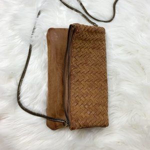 Deux Lux Foldover Purse, Tan, Woven